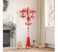 vidaXL Lampe de rue de Noël avec 2 lanternes Rouge 80 x 40,5 x 188 cm