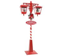 vidaXL Lampe de Rue de Noël avec 2 lanternes Rouge 80 x 40,5 x 188 cm, Séjour, Décoration saisonnière Moderne, Figurine de fête, Ornement de Noël, Accessoire Lumineux LED, Décoration de Noël