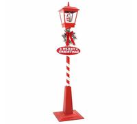 vidaXL Lampe de rue de Noël avec lanterne Rouge 40.5x40.5x180cm Métal