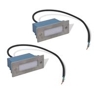 vidaXL Lampe d'escalier encastrée à 2 LED pour terrasse extérieure 44x111x56 mm