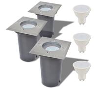 Vidaxl Lampe Led Encastrable Au Sol D'extérieur 3 Pièces Carré