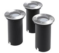 Vidaxl Lampe Led Encastrable Au Sol D'extérieur 3 Pièces Rond