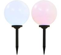 Lampe Led Sphérique Solaire D'extérieur 2 Pcs 30 Cm Rvb