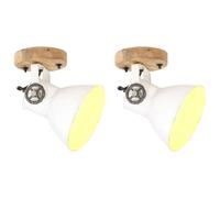 Vidaxl Lampe Murale Industrielle/De Plafond 2 Pcs Blanc 20x25 Cm E27