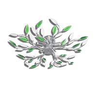 vidaXL lampe plafond verte et blanche avec bras crystal pour 5 ampoules e14