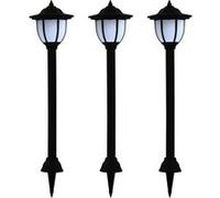 vidaXL Lampe solaire LED 3 pièces – Noir – pour extérieur