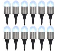 Lampe Solaire Au Sol 12 Pcs Lumières Led Blanches Blanc