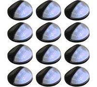 vidaXL Lampe murale solaire LED d'extérieur ronde noire – 24 pièces