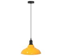 vidaXL Lampe suspendue réglable hauteur E27 jaune brillant Ø31cm métal, éclairage suspendu, éclairage suspendu de cuisine, 4103439