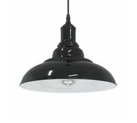 vidaXL Lampe suspendue réglable hauteur E27 noir brillant Ø 31cm métal, éclairage suspendu, éclairage suspendu de cuisine, 4103435