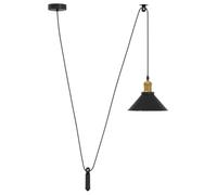 vidaXL Lampe suspendue E27 réglable Ø22 cm Noir brillant Métal
