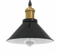 vidaXL Lampe suspendue E27 réglable Ø22 cm Noir brillant Métal