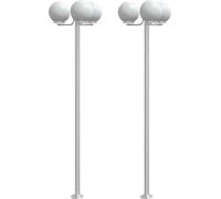 vidaXL Lampes d'allée 2 pcs. argent 215 cm acier inoxydable
