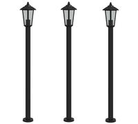 vidaXL Lampes d'allée 3 pcs. noir 120 cm acier inoxydable