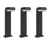 vidaXL Lampes d'allée 3 pcs. noir 50 cm aluminium moulé sous pression