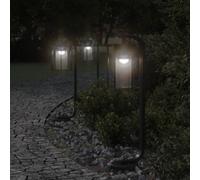 vidaXL Lampes d'allée 3 pcs. noir 60 cm acier inoxydable