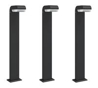 vidaXL Lampes d'allée 3 pcs. noir 80 cm aluminium moulé sous pression