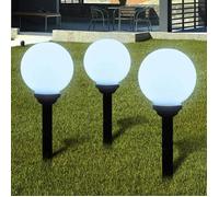 vidaXL Lampes d'allée LED Boules solaires extérieures 20 cm 3 pièces avec piquet de sol