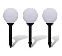 vidaXL Lampes d'allée LED Boules solaires extérieures 20 cm 3 pièces avec piquet de sol