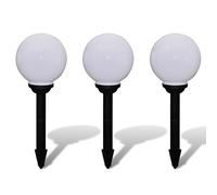 vidaXL Lampes d'allée LED Boules solaires extérieures 20 cm 3 pièces avec piquet de sol