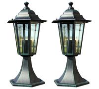 vidaXL Lampes de jardin 2 pcs Vert foncé/Noir Aluminium