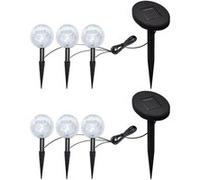 vidaXL Lampes de jardin à LED 6pcs Ancrage à piquet et panneau solaire G