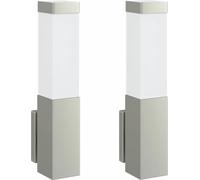 vidaXL Lampes murales d'extérieur 2 pcs argent 10.5 x 6 x 35 cm acier inoxydable