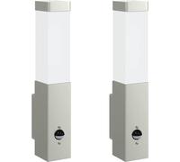 vidaXL Lampes murales d'extérieur 2 pcs argent 10.5 x 6 x 35 cm acier inoxydable
