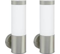 vidaXL Lampes murales d'extérieur 2 pcs argent 12 x 7.5 x 27 cm acier inoxydable