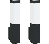 vidaXL Lampes murales d'extérieur 2 pcs Noir 10.5 x 6 x 35 cm Acier inoxydable