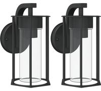 vidaXL Lampes murales d'extérieur 2 pcs. noir acier inoxydable