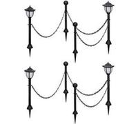 Vidaxl Lampes Solaires 4 Pcs Avec Chaîne Et Piquets Multicolore