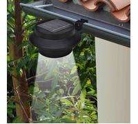 vidaXL Lampe solaire 3 LED pour clôture, gouttière et jardin Noir 6 pcs 41180