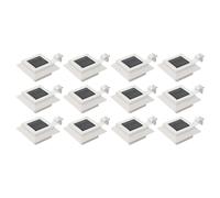 Vidaxl Lampes Solaires À Led Carrées D'extérieur 12 Pcs 12 Cm Blanc Blanc