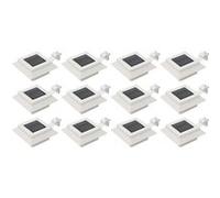 vidaXL Lampes solaires à LED carrées d'extérieur 12 pcs 12 cm Blanc Blanc G