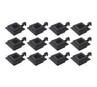 vidaXL Lampes solaires à LED carrées d'extérieur 12 pcs 12 cm Noir Noir G