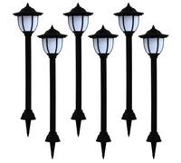 vidaXL Lampes solaires à LED d'extérieur 6 pcs Noir Noir G