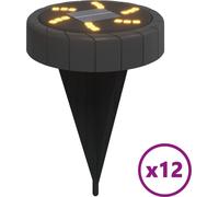 vidaXL Lampes solaires au sol avec piquet de terre 12 pcs. Blanc chaud