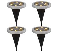 vidaXL Lampes solaires au sol avec piquet de terre 4 pcs. Blanc chaud