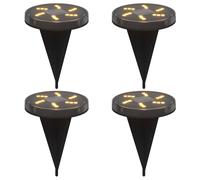 vidaXL Lampes solaires au sol avec piquet de terre 4 pcs. Blanc chaud