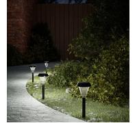 vidaXL Lampes solaires d'allées et piquets de sol 12 pcs blanc, éclairage solaire d'allée, lampe solaire de jardin, 4008190