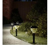 vidaXL Lampes solaires d'allées et piquets de sol 4pcs blanc chaud RVB, éclairage solaire d'allée, lampe solaire de jardin, 4008189