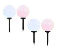 Vidaxl Lampes Solaires Sphériques Led De Jardin 4 Pcs 30 Cm Rvb