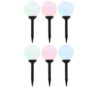 Vidaxl Lampes Solaires Sphériques Led De Jardin 6 Pcs 20 Cm Rvb