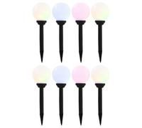Vidaxl Lampes Solaires Sphériques Led De Jardin 8 Pcs 15 Cm Rvb