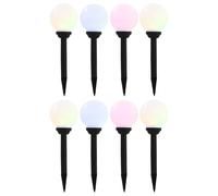 Vidaxl Lampes Solaires Sphériques Led De Jardin 8 Pcs 15 Cm Rvb