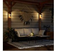 vidaXL Lanternes murales solaires d'extérieur 2 pcs blanc, lanterne solaire murale de jardin, lampe solaire murale 4008187