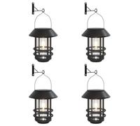 vidaXL Lanternes murales solaires d'extérieur 4 Pcs Blanc