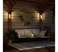 Lanternes murales solaires d extérieur 4 pcs blanc