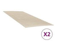 vidaXL Lattes de rechange pour sommier avec 48 lattes 2 pcs 100x200 cm, cadre de lit, sommier, Latte de rechange pour 3203726 Blanc G